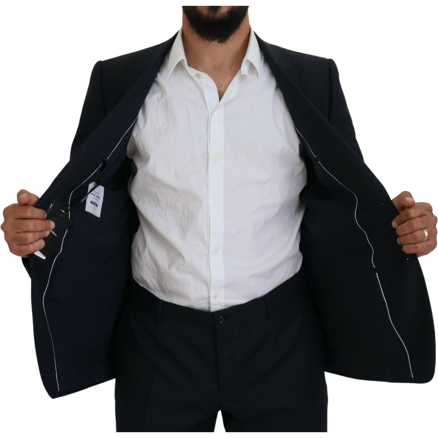 Dolce & Gabbana Blue Single Breasted 2 Piece MARTINI Suit 17% Silk,1728,67345645728,Blue,Clothing,Dolce & Gabbana,IT54 | XL,Material: 83% Virgin Wool,Men,Men - Clothing,New with tags,Suits & Blazers - Clothing,Suits - Men - Clothing,Two-Piece Suits - Suit