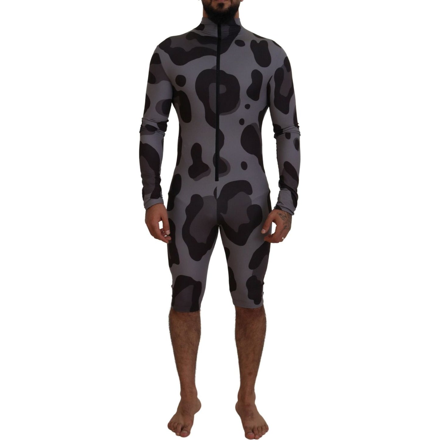 Dolce & Gabbana Gray Patterned Polyester Wetsuit Swimwear 1728,67345645728,Clothing,Dolce & Gabbana,Gray Patterned,IT48 | M,Material: 78% Polyester 22% Elastane,Men,Men - Clothing,New with tags,One-Piece Swimsuits - Swimwear - Clothing,Swimwear - Clothing