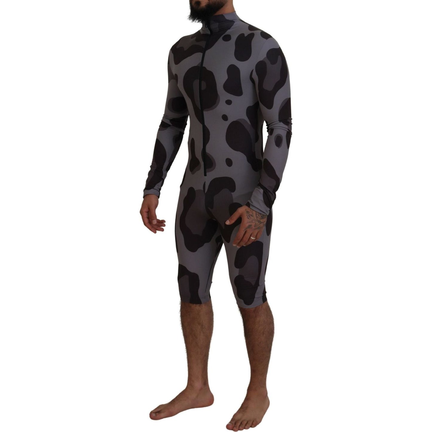 Dolce & Gabbana Gray Patterned Polyester Wetsuit Swimwear 1728,67345645728,Clothing,Dolce & Gabbana,Gray Patterned,IT48 | M,Material: 78% Polyester 22% Elastane,Men,Men - Clothing,New with tags,One-Piece Swimsuits - Swimwear - Clothing,Swimwear - Clothing