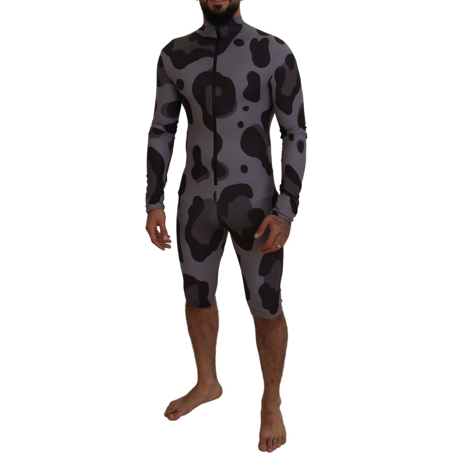 Dolce & Gabbana Gray Patterned Polyester Wetsuit Swimwear 1728,67345645728,Clothing,Dolce & Gabbana,Gray Patterned,IT48 | M,Material: 78% Polyester 22% Elastane,Men,Men - Clothing,New with tags,One-Piece Swimsuits - Swimwear - Clothing,Swimwear - Clothing