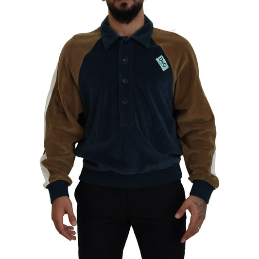 Dolce & Gabbana Multicolor Cotton Collared Pullover Sweater 1728,67345645728,Clothing,Dolce & Gabbana,IT48 | M,Material: 80% Cotton 20% Polyester,Men,Men - Clothing,Multicolor,New with tags,Sweaters - Clothing,Sweaters - Men - Clothing,Sweatshirts - Sweat