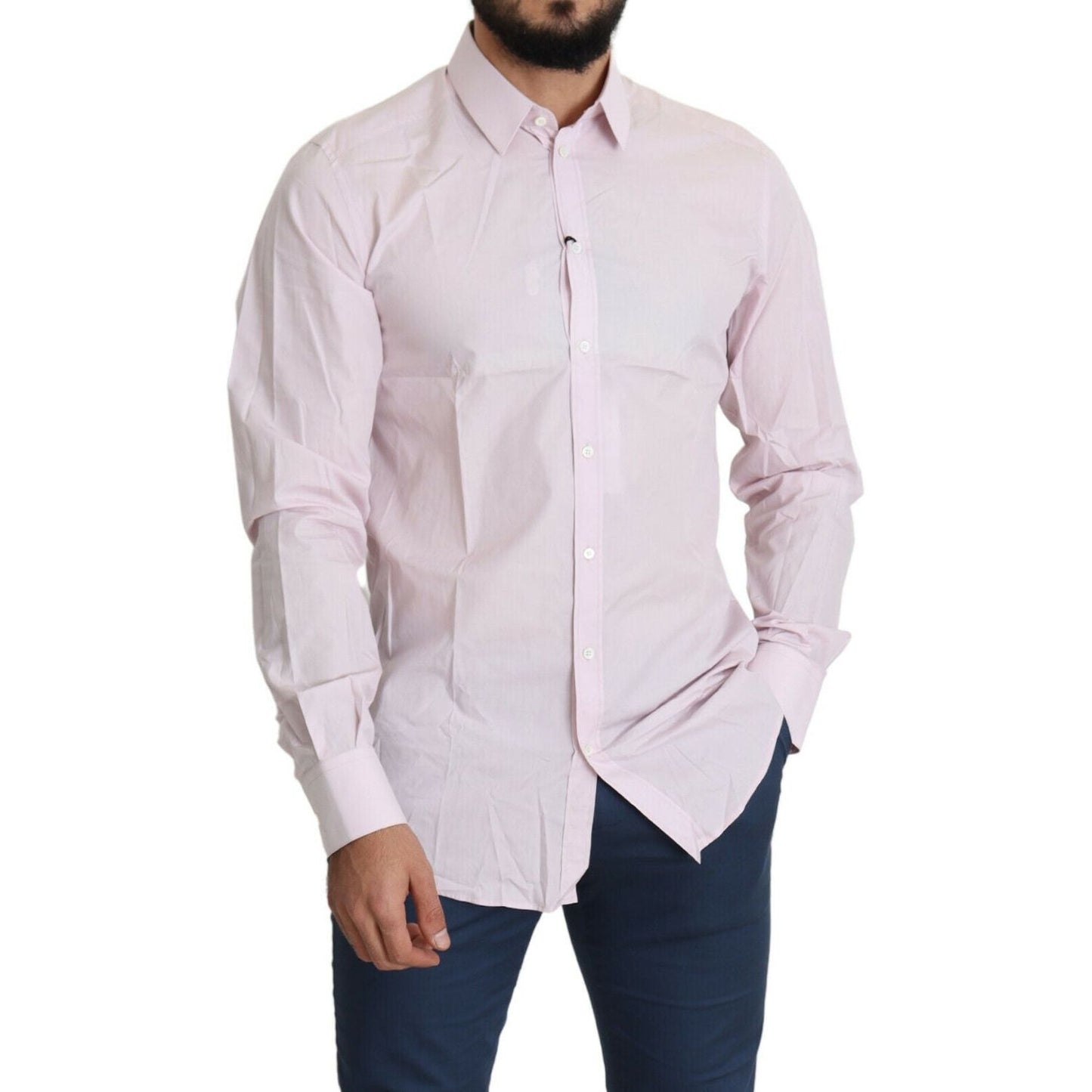 Dolce & Gabbana Elegant Slim Fit Pink Dress Shirt Dolce & Gabbana