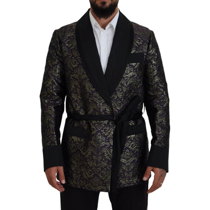 Dolce & Gabbana Gold Purple Baroque Jacket Blazer Robe 11% Metal fibers,14% Silk,1728,21% Viscose,3% Nylon,67345645728,Blazers - Suits & Blazers - Clothing,Clothing,Dolce & Gabbana,Gold,IT52 | L,Jackets - Men - Clothing,Material: 51% PL,Men,Men - Clothing