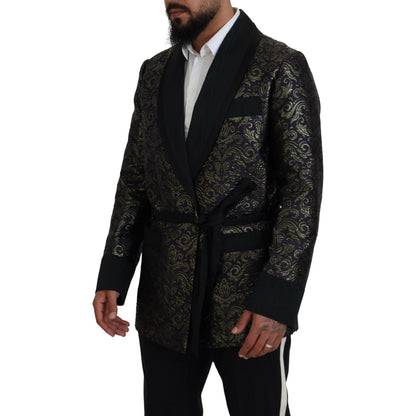 Dolce & Gabbana Gold Purple Baroque Jacket Blazer Robe 11% Metal fibers,14% Silk,1728,21% Viscose,3% Nylon,67345645728,Blazers - Suits & Blazers - Clothing,Clothing,Dolce & Gabbana,Gold,IT52 | L,Jackets - Men - Clothing,Material: 51% PL,Men,Men - Clothing