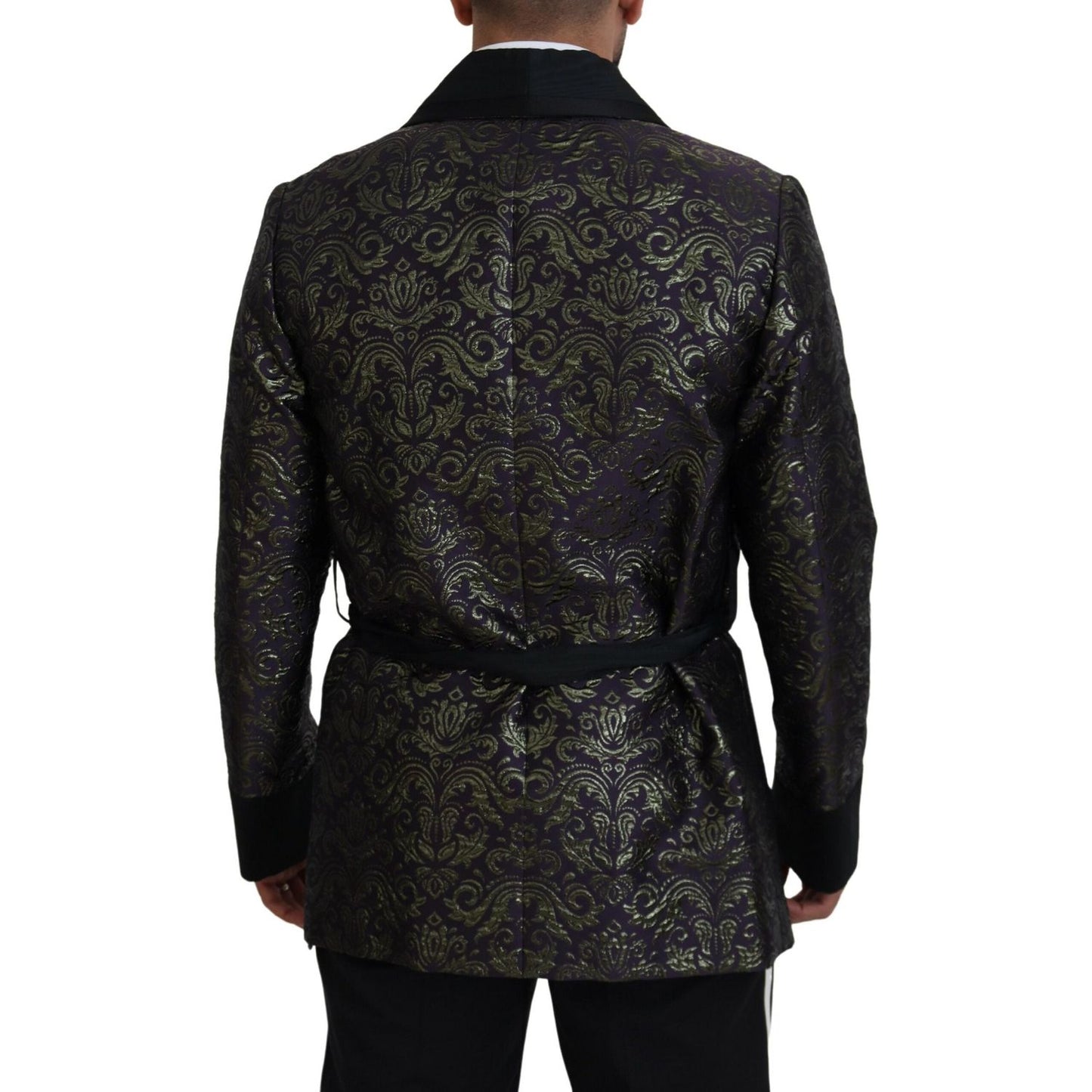 Dolce & Gabbana Gold Purple Baroque Jacket Blazer Robe 11% Metal fibers,14% Silk,1728,21% Viscose,3% Nylon,67345645728,Blazers - Suits & Blazers - Clothing,Clothing,Dolce & Gabbana,Gold,IT52 | L,Jackets - Men - Clothing,Material: 51% PL,Men,Men - Clothing