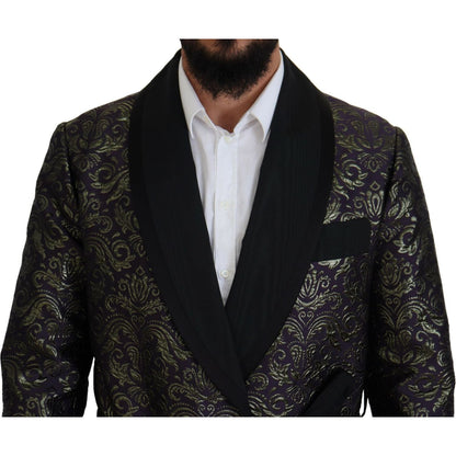 Dolce & Gabbana Gold Purple Baroque Jacket Blazer Robe 11% Metal fibers,14% Silk,1728,21% Viscose,3% Nylon,67345645728,Blazers - Suits & Blazers - Clothing,Clothing,Dolce & Gabbana,Gold,IT52 | L,Jackets - Men - Clothing,Material: 51% PL,Men,Men - Clothing