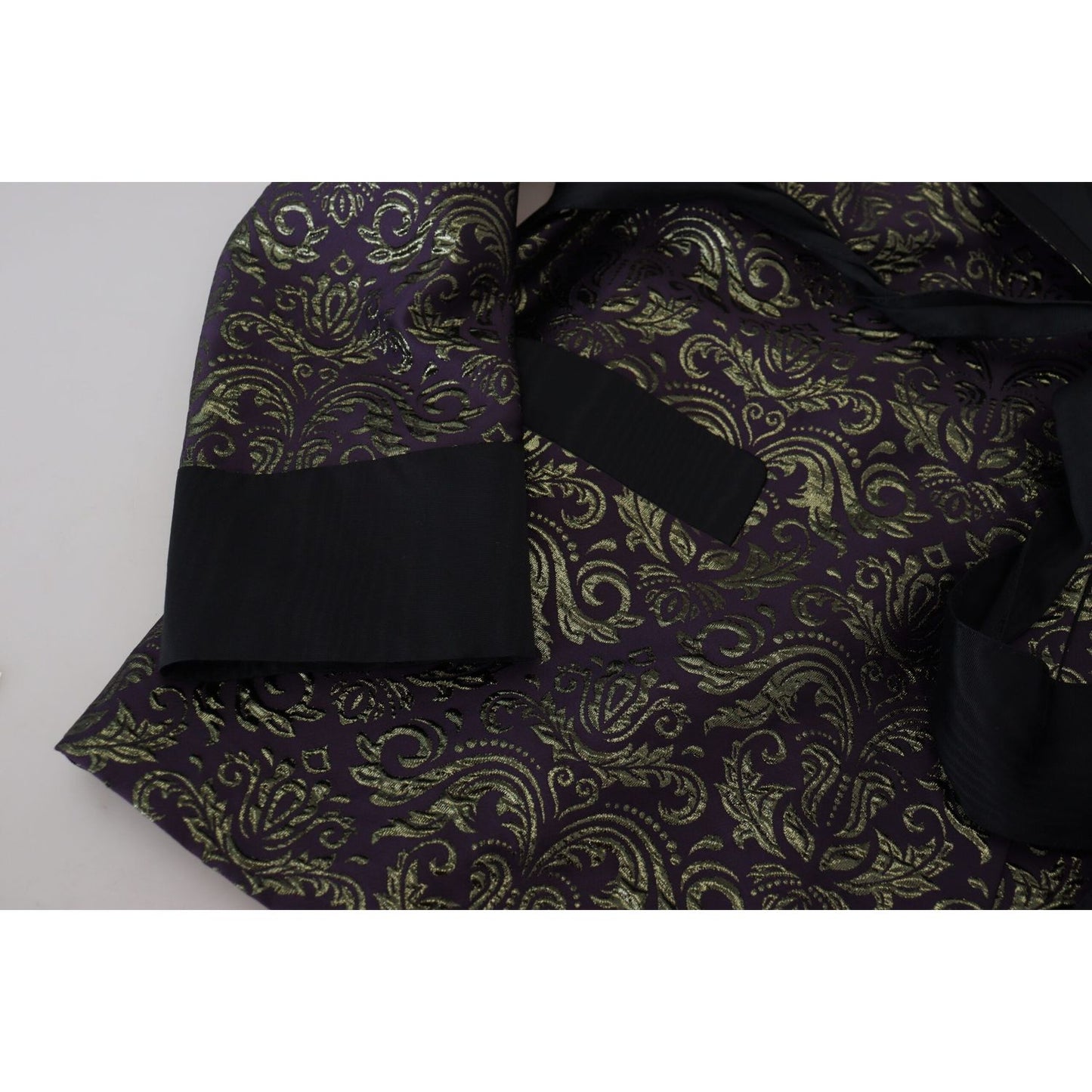 Dolce & Gabbana Gold Purple Baroque Jacket Blazer Robe 11% Metal fibers,14% Silk,1728,21% Viscose,3% Nylon,67345645728,Blazers - Suits & Blazers - Clothing,Clothing,Dolce & Gabbana,Gold,IT52 | L,Jackets - Men - Clothing,Material: 51% PL,Men,Men - Clothing