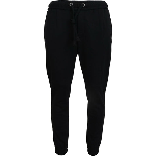 Dolce & Gabbana Black Mens Sport Wool Sweatpants Pants 10% Nylon,12% Goat,1728,2% Elastane,67345645728,Athletic Pants - Pants - Clothing,Black,Clothing,Dolce & Gabbana,IT50 | L,IT52 | XL,IT54 | XXL,Jeans & Pants - Men - Clothing,Joggers (workout pants) -