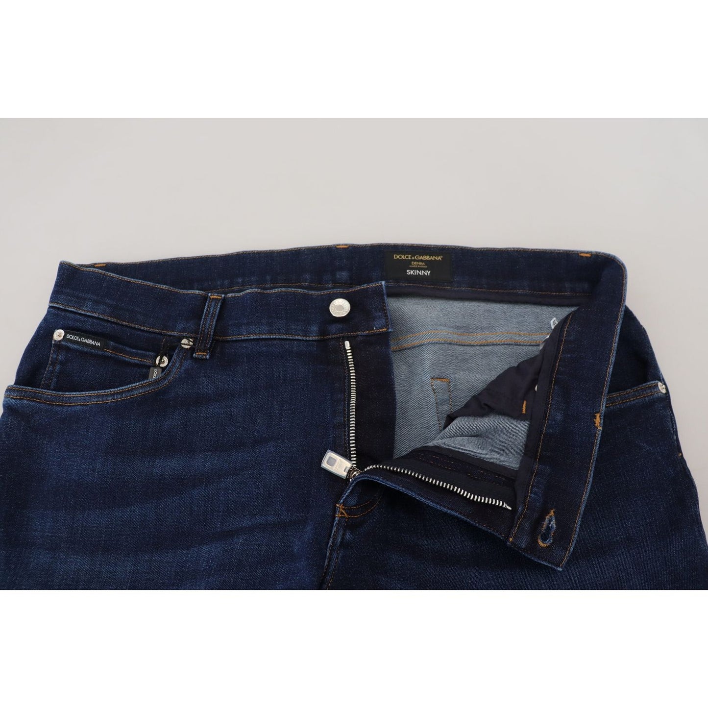 Dolce & Gabbana Elegant Slim Fit Dark Blue Denim Jeans Dolce & Gabbana