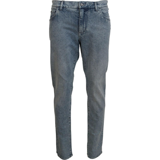 Dolce & Gabbana Blue Wash Slim Fit Cotton Denim Jeans 1728,2% Elastane (stretch),67345645728,Blue,Clothing,Dolce & Gabbana,IT56 | XXL,Jeans & Pants - Men - Clothing,Jeans Denim - Clothing,Material: 98% Cotton,Men,Men - Clothing,New with tags,Slim Fit Jean