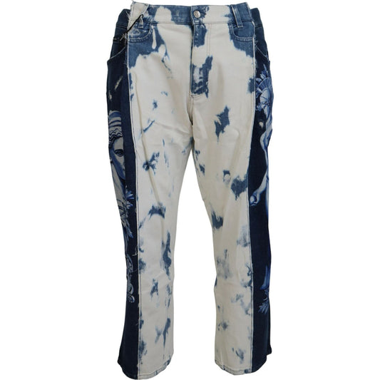 Dolce & Gabbana Elegant Loose Fit Denim Pants with Unique Print Dolce & Gabbana