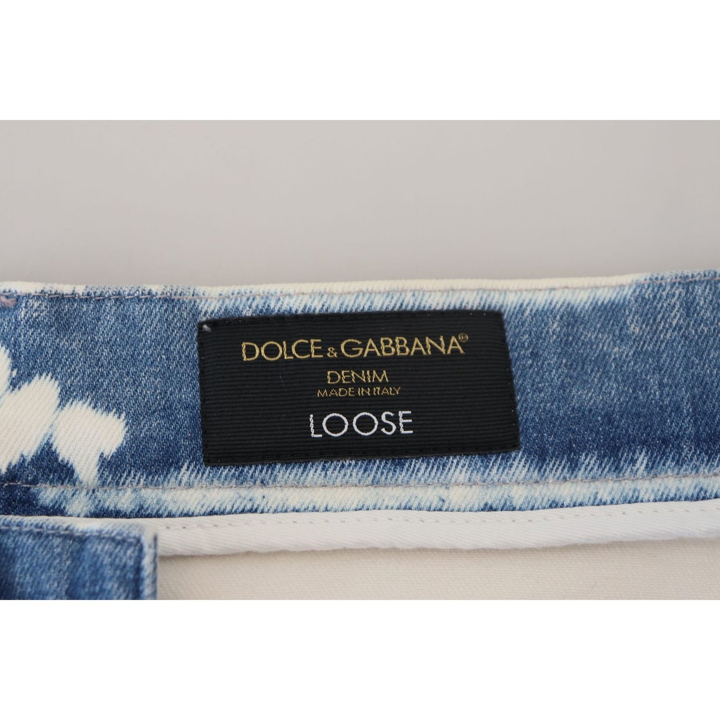 Dolce & Gabbana Elegant Loose Fit Denim Pants with Unique Print Dolce & Gabbana