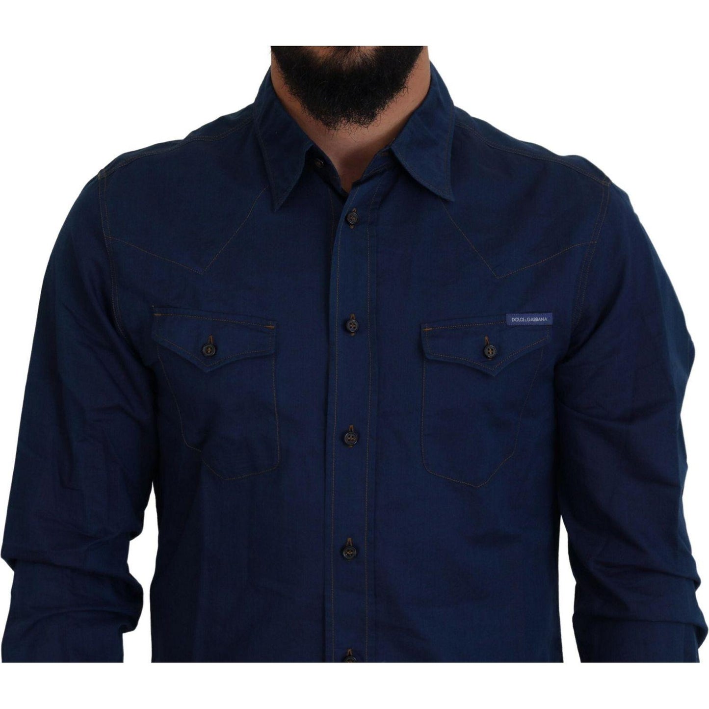 Dolce & Gabbana Elegant Blue Denim Casual Shirt Dolce & Gabbana