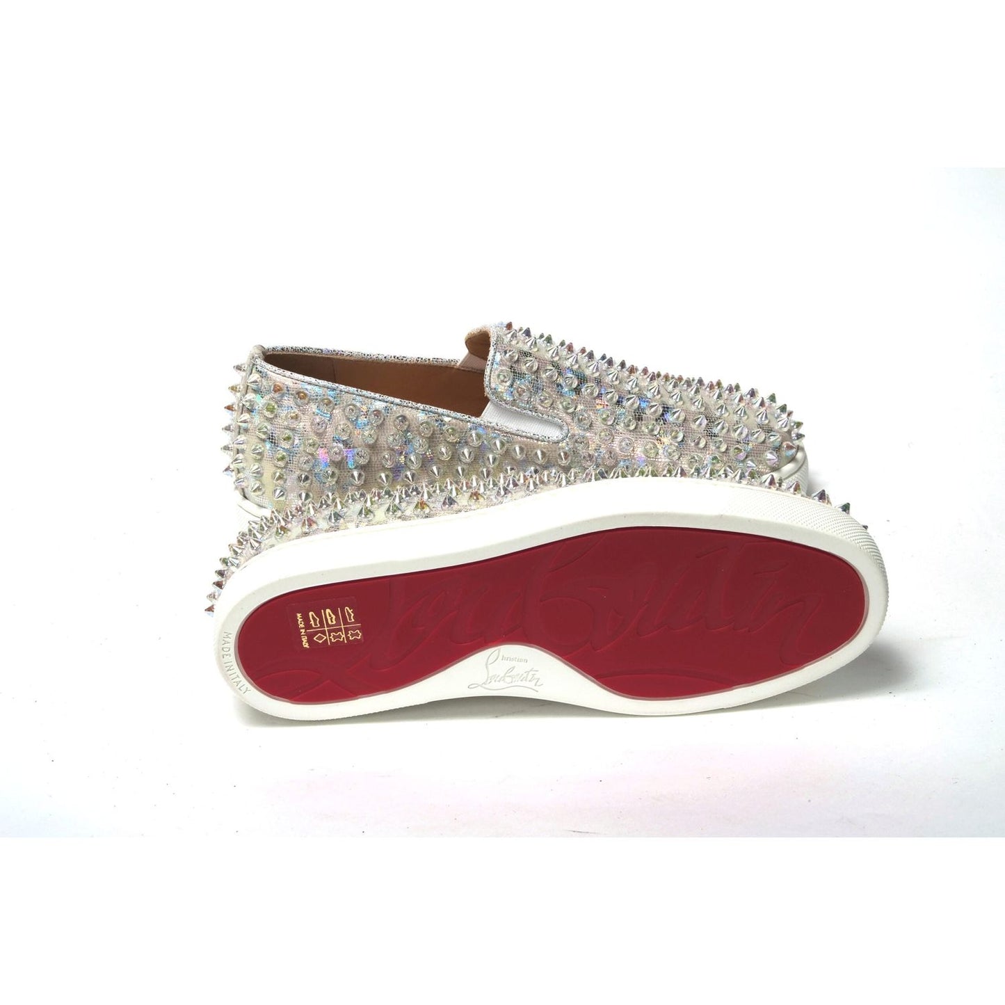 Christian Louboutin White Ab/Clear Ab Roller Boat Woman Flat Sneaker Christian Louboutin