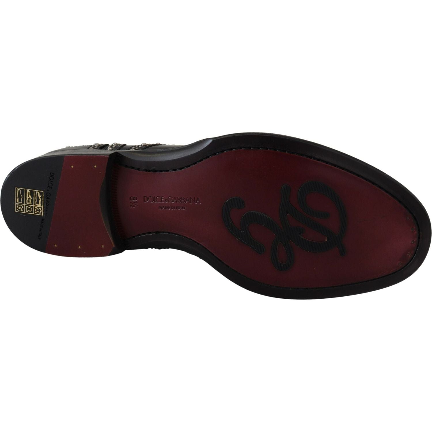 حذاء ديربي أسود أنيق مرصع بالمسامير من دولتشي آند غابانا