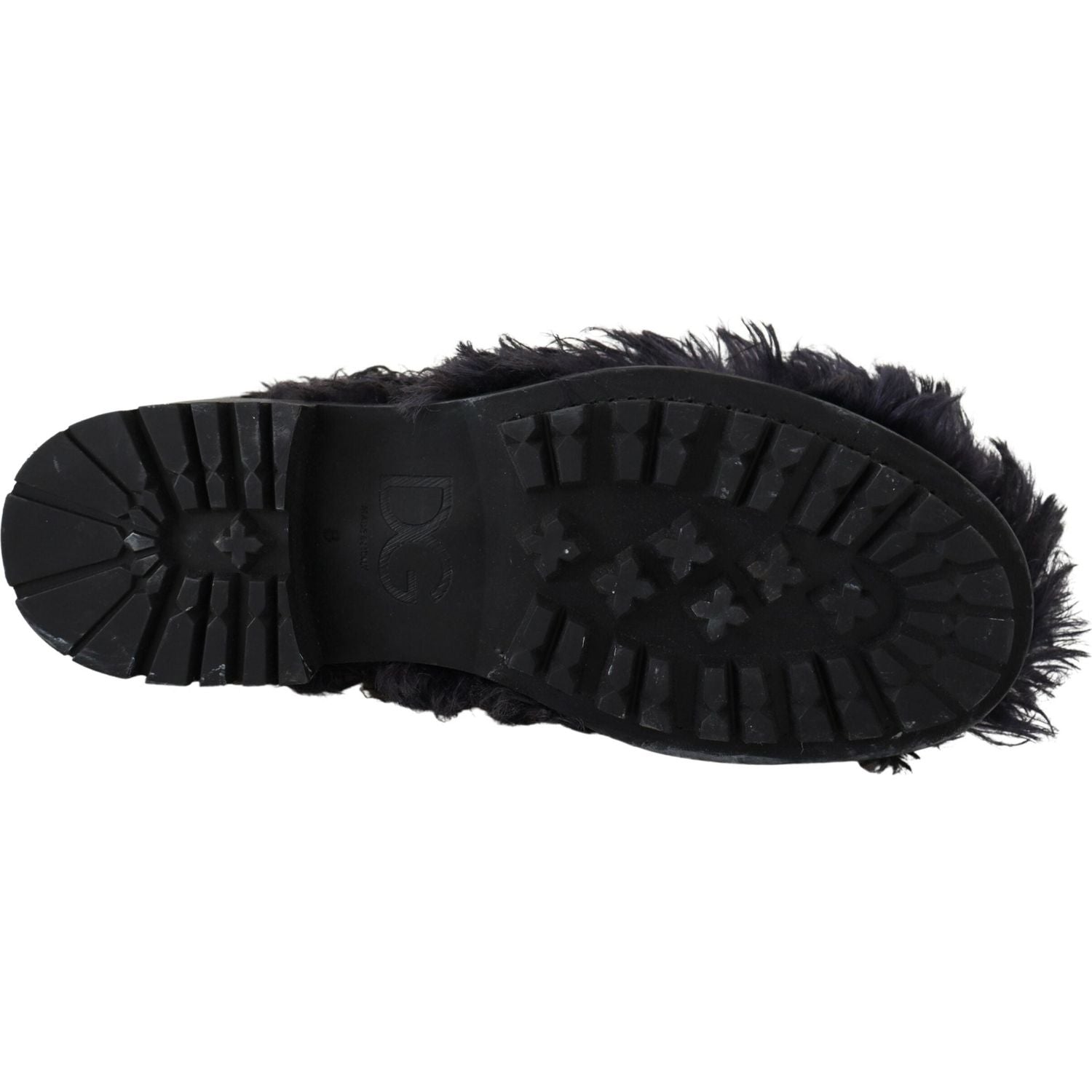 حذاء الكاحل من الجلد الأسود من دولتشي آند غابانا