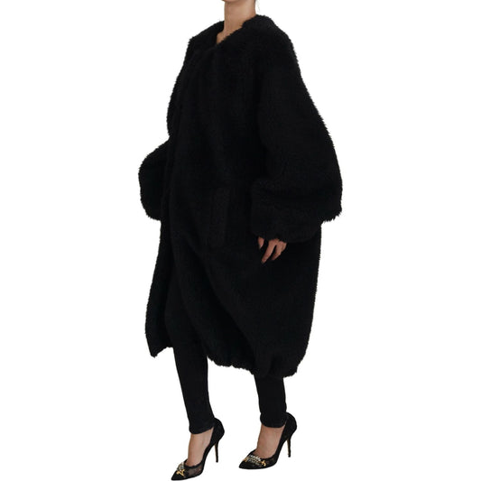 Dolce & Gabbana Elegant Black Cashmere Blend Overcoat Jacket Dolce & Gabbana