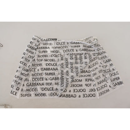 Dolce & Gabbana White Logo See Through A-line Mini Skirt