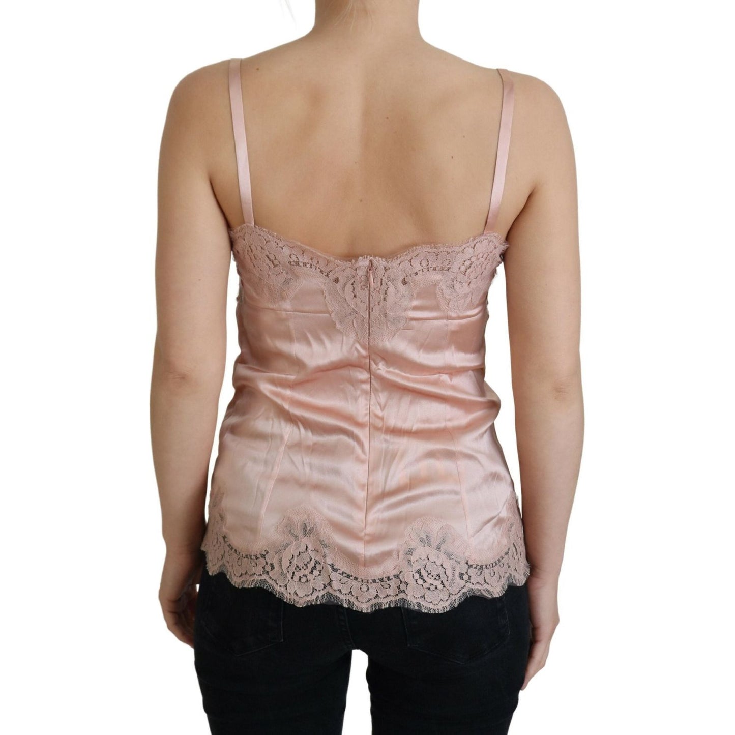 Dolce & Gabbana Elegant Pink Silk Lingerie Top Dolce & Gabbana