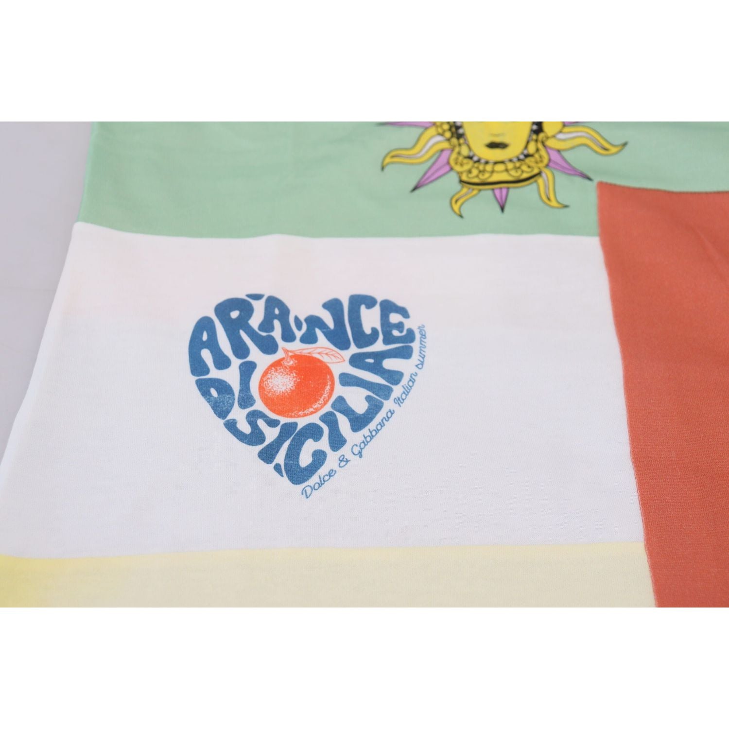 تي شيرت Dolce &amp; Gabbana بطبعة مرقعة من القطن بياقة دائرية