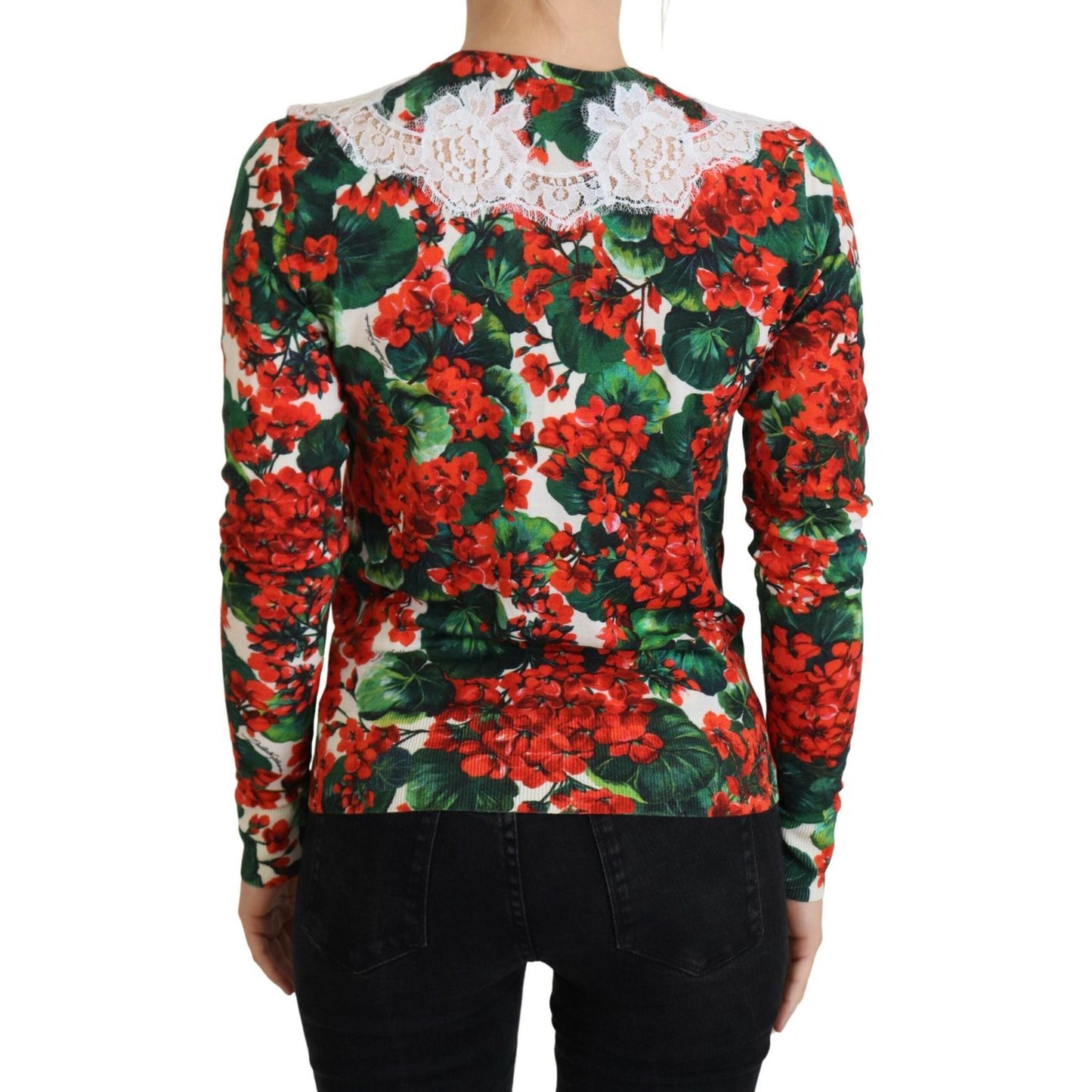 Dolce & Gabbana Elegant Floral Crewneck Cardigan Dolce & Gabbana