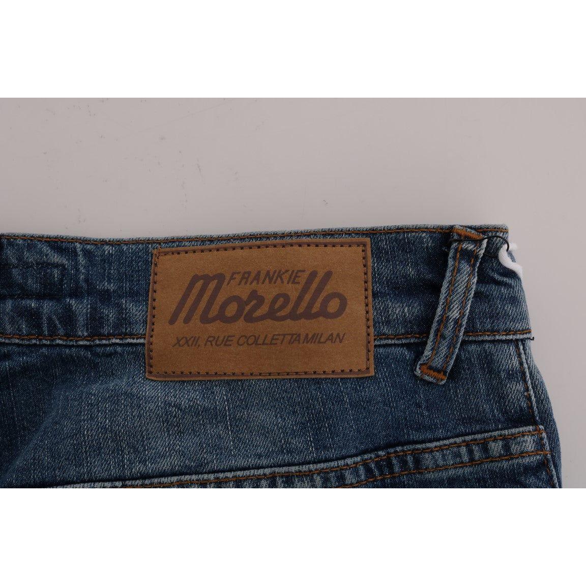 Frankie Morello Svelte Italian Denim - Slim Fit Blue Jeans Frankie Morello