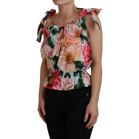 Dolce & Gabbana Elegant Floral Print Sleeveless Tank Top Dolce & Gabbana