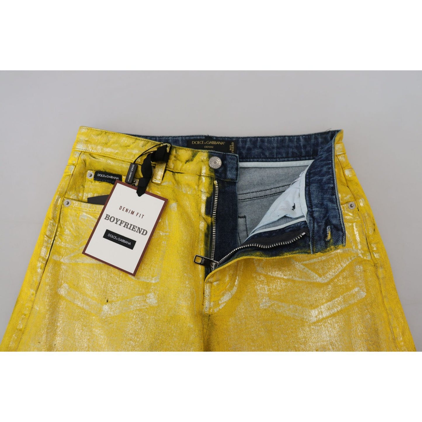 Dolce & Gabbana Chic High Waist Straight Jeans in Vibrant Yellow Dolce & Gabbana