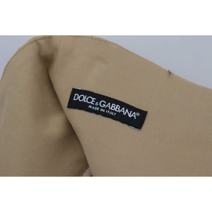 Dolce & Gabbana Brown Cotton High Waist Tapered Pants