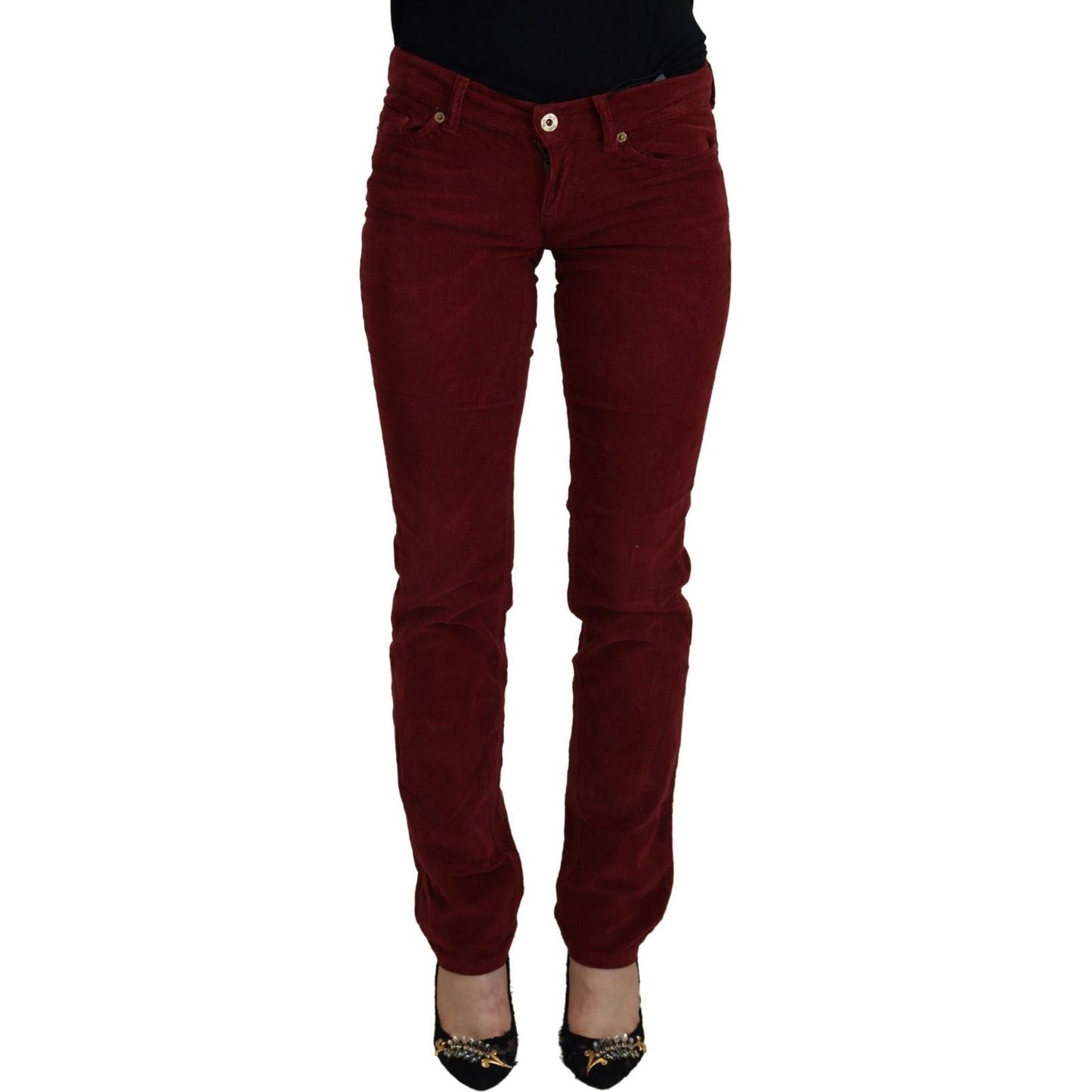 Dolce & Gabbana Chic Maroon Corduroy Pants Dolce & Gabbana