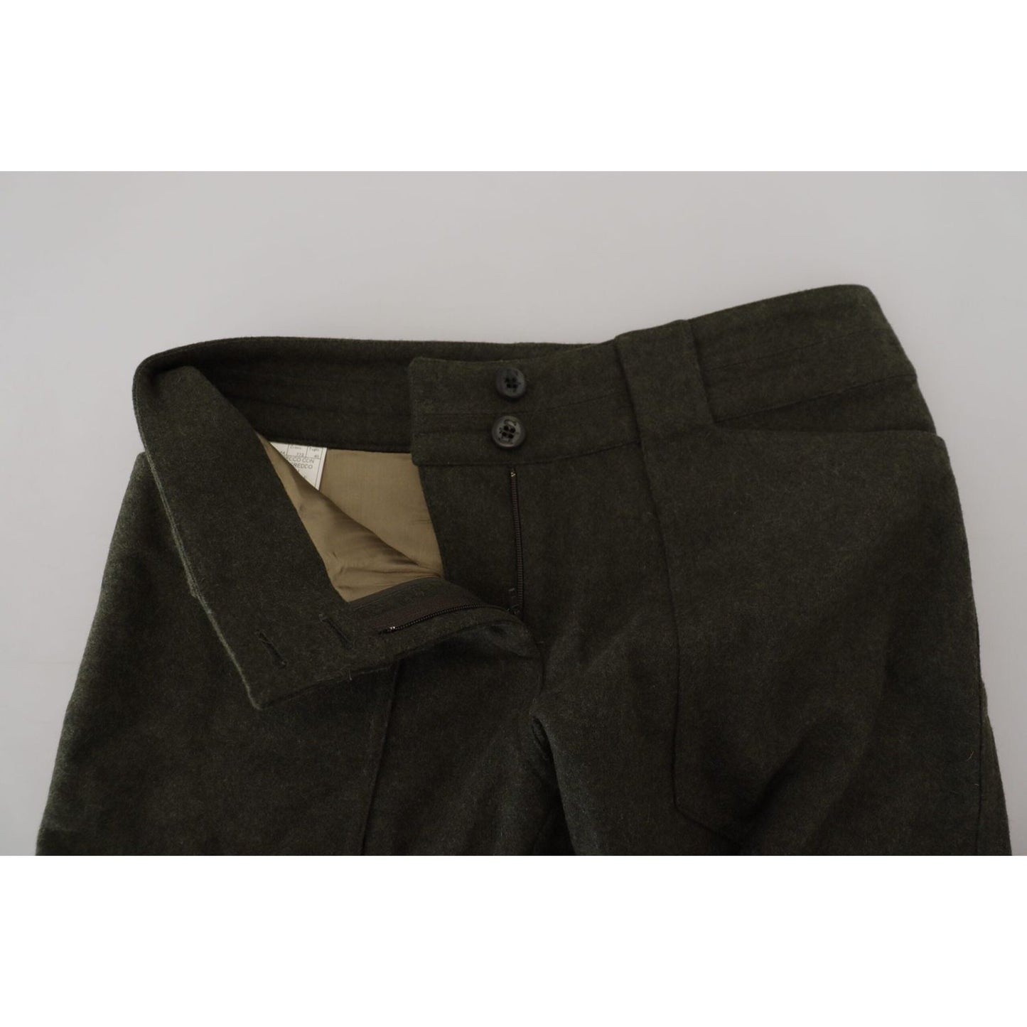 Ermanno Scervino Elegant Tapered Green Wool-Blend Pants Ermanno Scervino