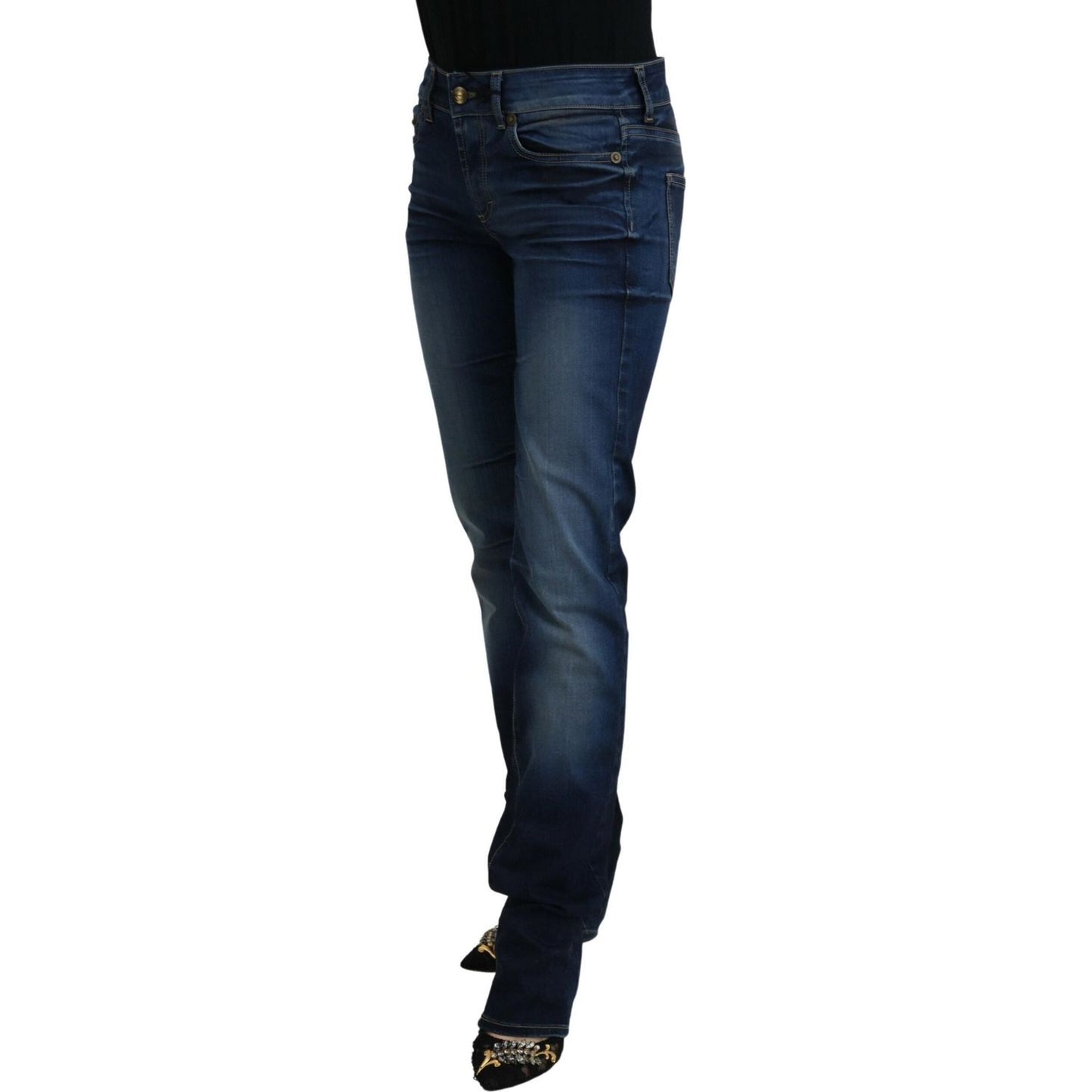 Just Cavalli Chic Low Waist Denim Pants in Blue Just Cavalli