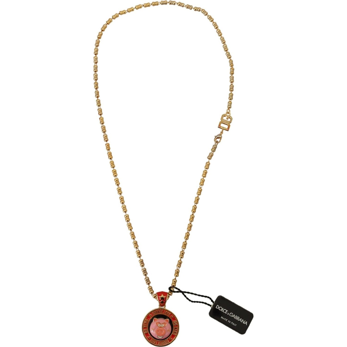 Dolce & Gabbana Elegant Gold Charm Chain Necklace Dolce & Gabbana