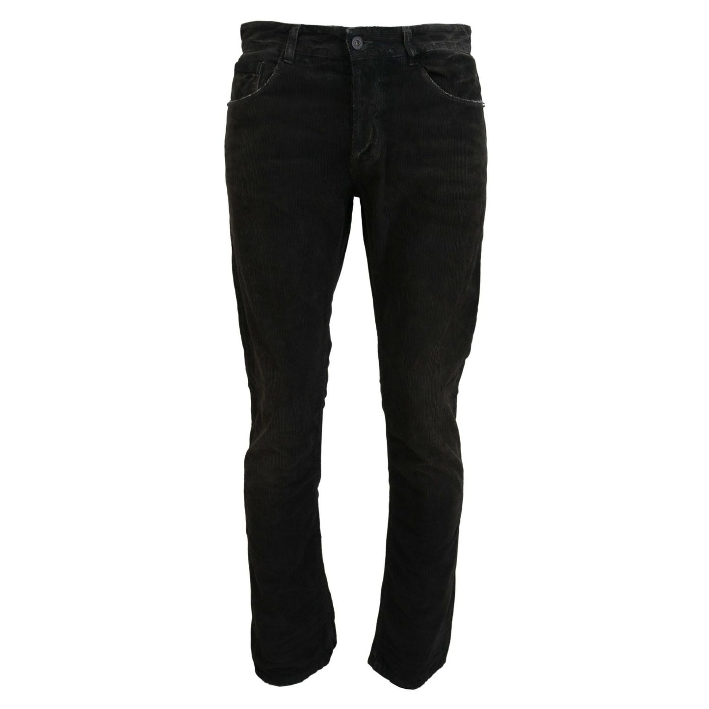 Costume National Gray Cotton Corduroy Men Casual Jeans