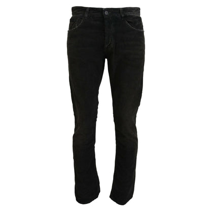 Costume National Gray Cotton Corduroy Men Casual Jeans