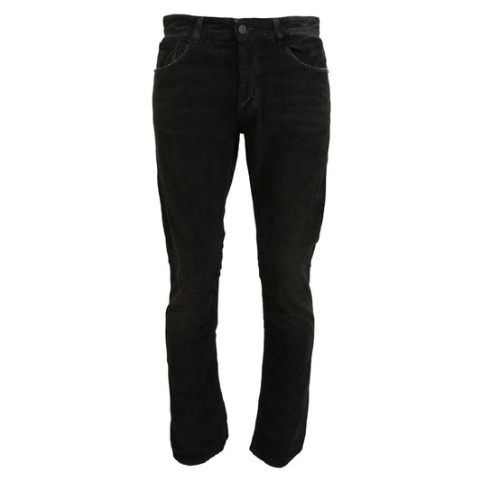 Costume National Gray Cotton Corduroy Men Casual Jeans