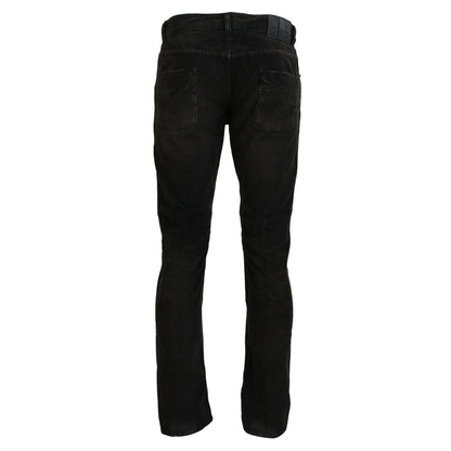Costume National Gray Cotton Corduroy Men Casual Jeans
