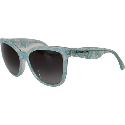 Dolce & Gabbana Elegant Blue Lace Detail Sunglasses Dolce & Gabbana