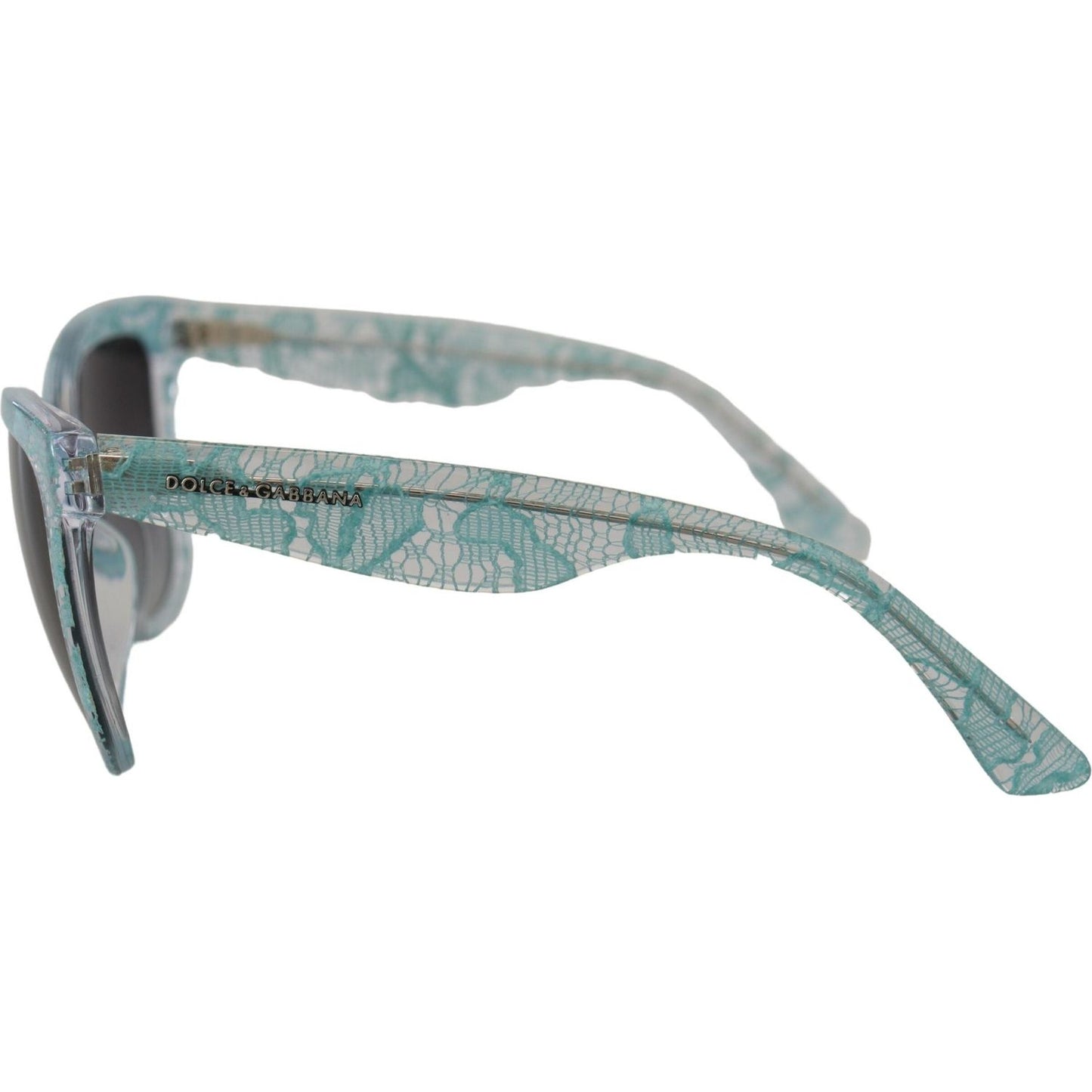 Dolce & Gabbana Elegant Blue Lace Detail Sunglasses Dolce & Gabbana