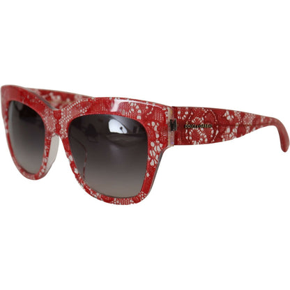 Dolce & Gabbana Red DG4231F Lace Acetate Rectangle Shades Sunglasses