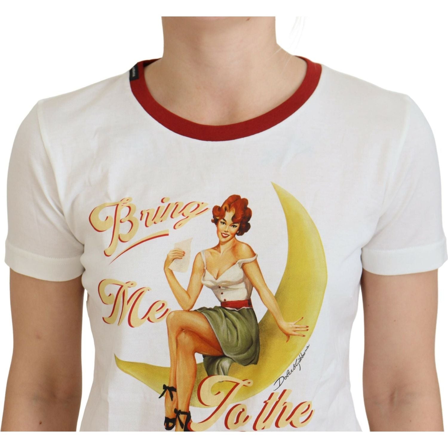 بلوزة كاجوال أنيقة من القطن باللون الأبيض من دولتشي آند غابانا