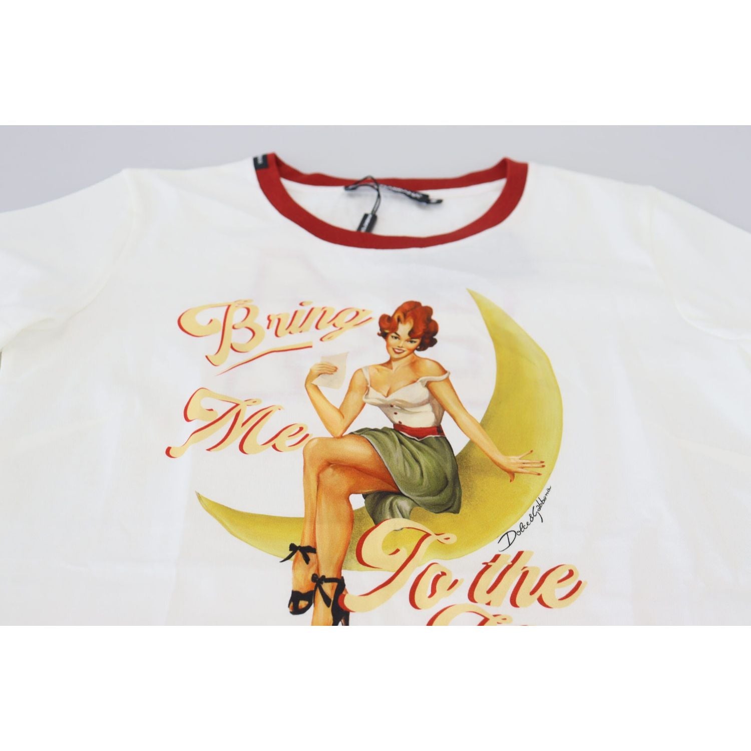 بلوزة كاجوال أنيقة من القطن باللون الأبيض من دولتشي آند غابانا