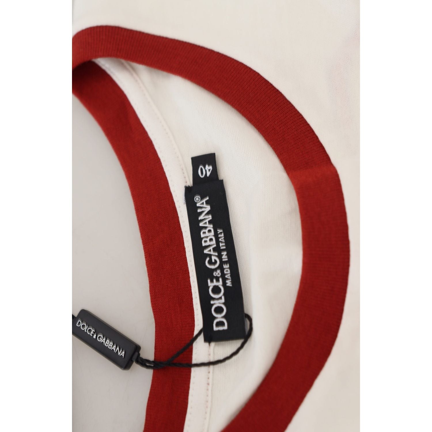 بلوزة كاجوال أنيقة من القطن باللون الأبيض من دولتشي آند غابانا