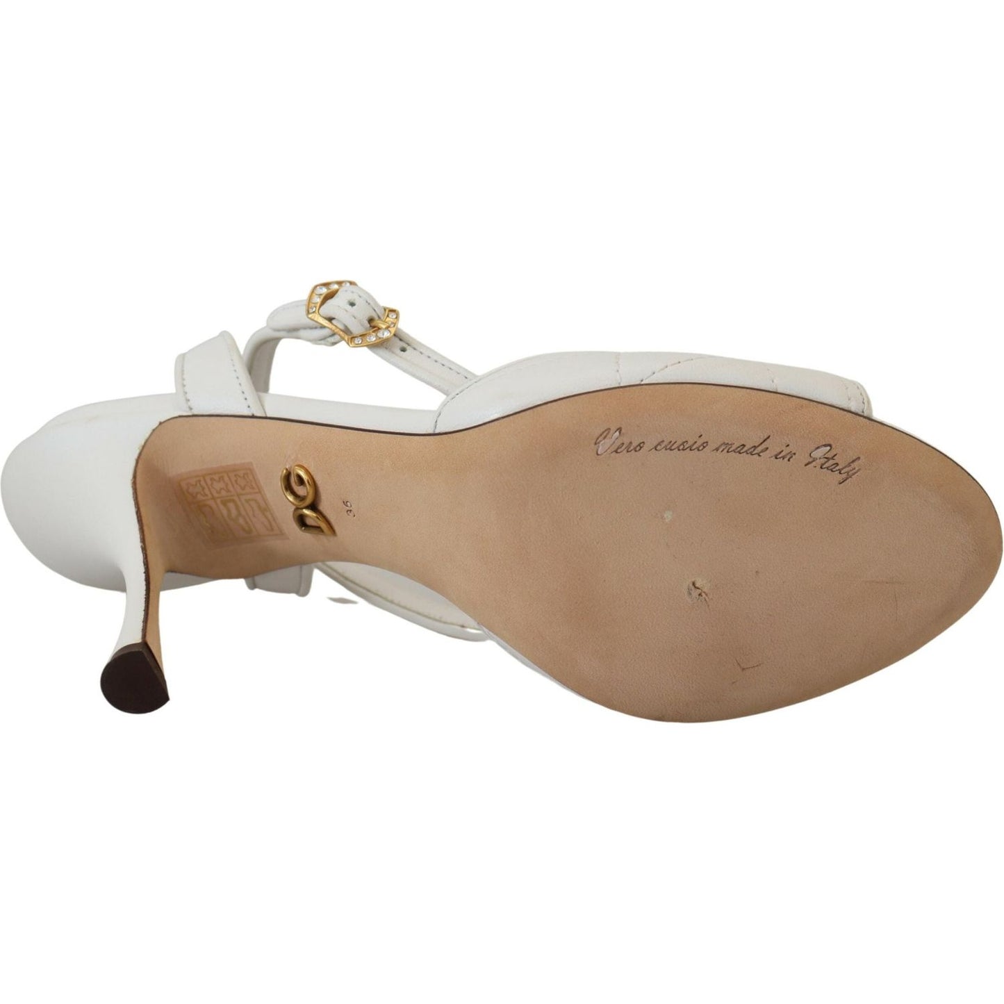 Dolce & Gabbana Devotion Embellished White Leather Stilettos Dolce & Gabbana