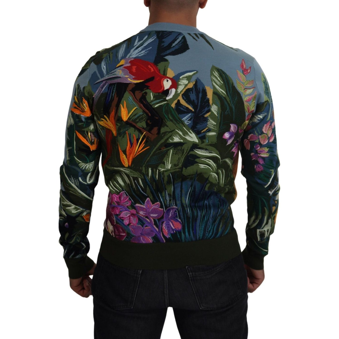 Dolce & Gabbana Jungle Embroidered Wool Silk Sweater Dolce & Gabbana