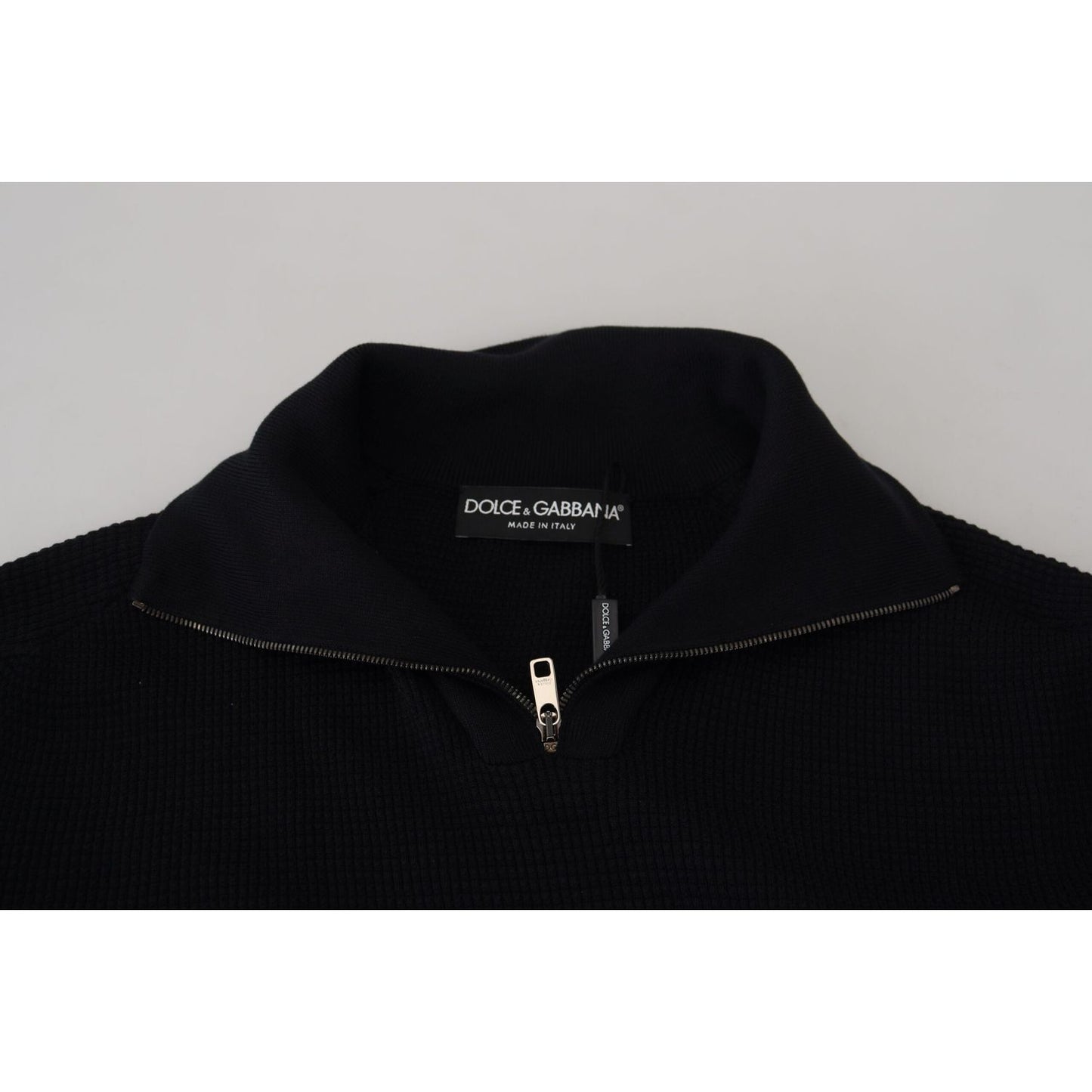 Dolce & Gabbana Elegant Silk Blend Black Pullover Sweater Dolce & Gabbana