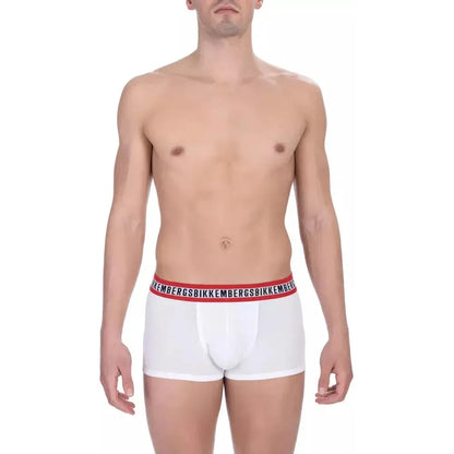 Bikkembergs White Cotton Men's Underwear Trunk Twin Pack