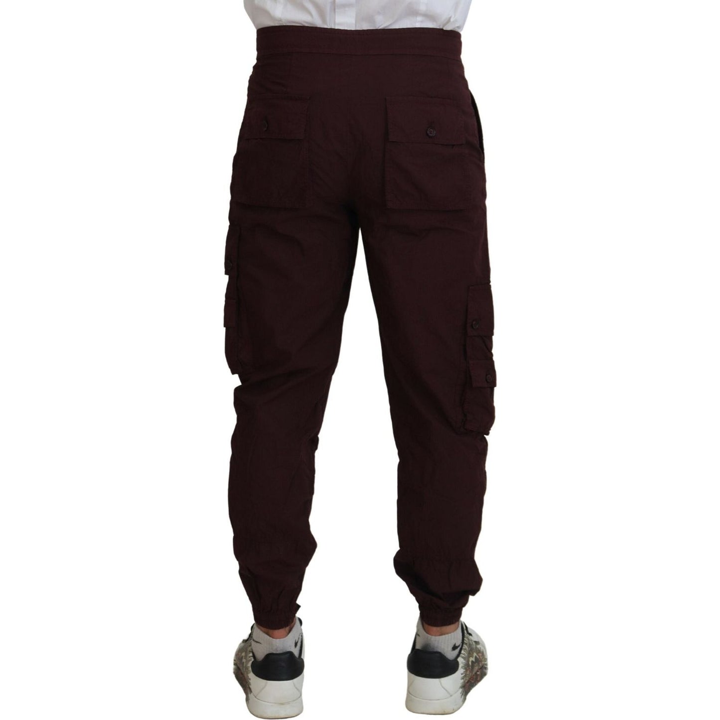 Dolce & Gabbana Elegant Burgundy Cotton Jogger Pants Dolce & Gabbana