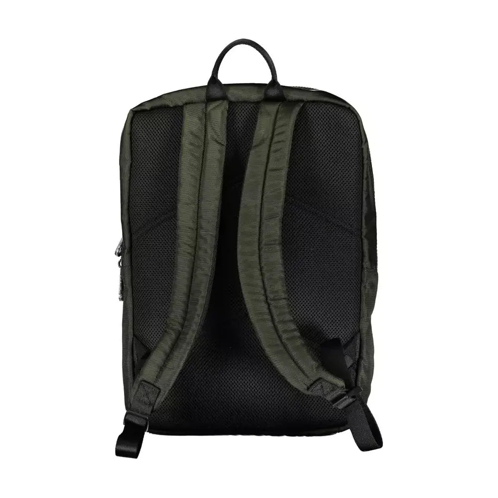 Front view with bag zipped and handles upright.