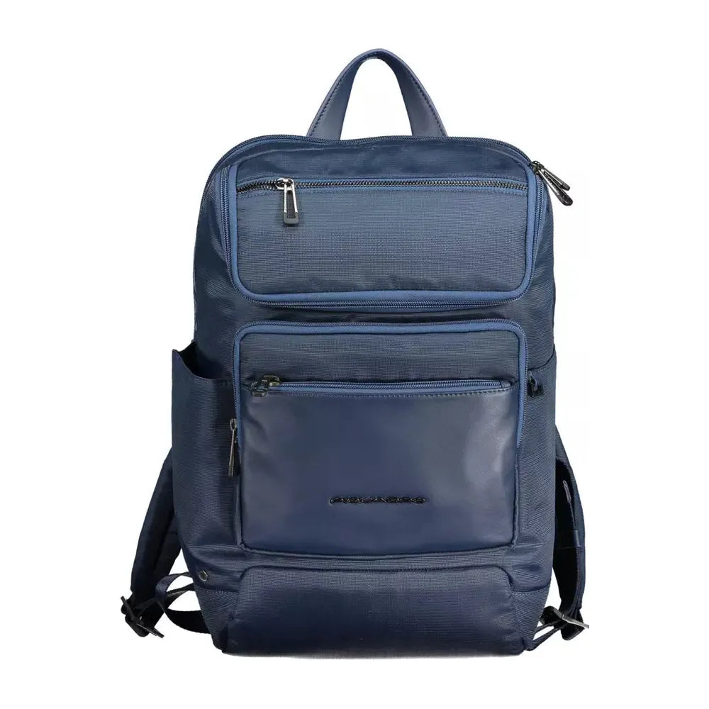 Piquadro Blue Recycled Polyester Men Backpack Piquadro